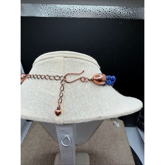 Jay King Desert Rose Trading Copper Lapis Mosaic Necklace Signed Excellent - Picture 2 of 9